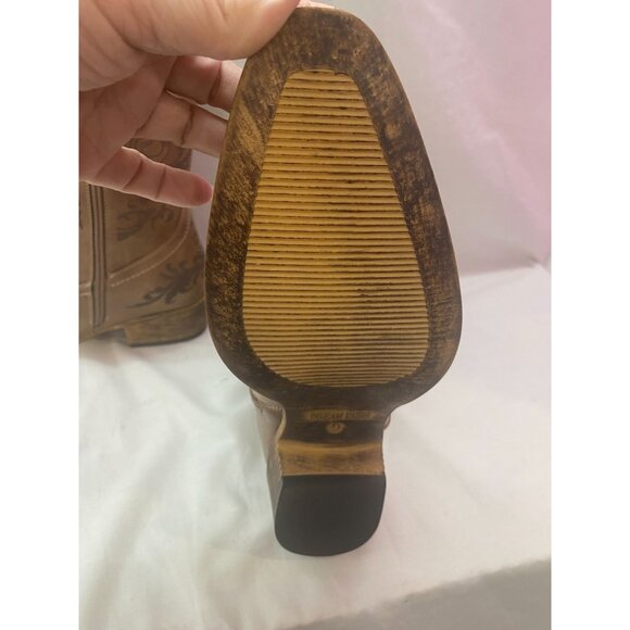 Dream Pairs Women's 9 Cowboy Cowgirl Western Ankle Booties Low Chunky Heel - Picture 5 of 8